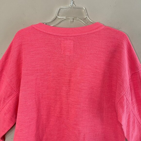 ❌SOLD❌AERIE Oversized Neon Pink Henley, Medium - Picture 7 of 9